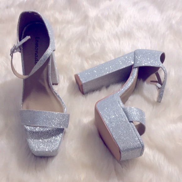 🖤 Silver glitter chunky platform heels🖤 - Picture 2 of 2